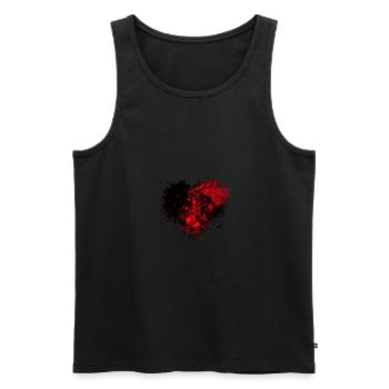 Drachen Splatter Fleck Splash Spritzer Herz Liebe - Männer Premium Bio Tank Top - Schwarz - Vorne - Michal (187cm)