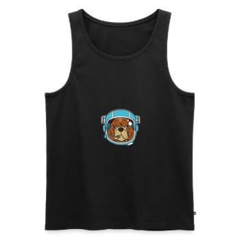 Bulldog Bulldog Austronaut Dog Gift - Débardeur bio Premium Homme - noir - Devant - AI Model Male 178 light (178cm)