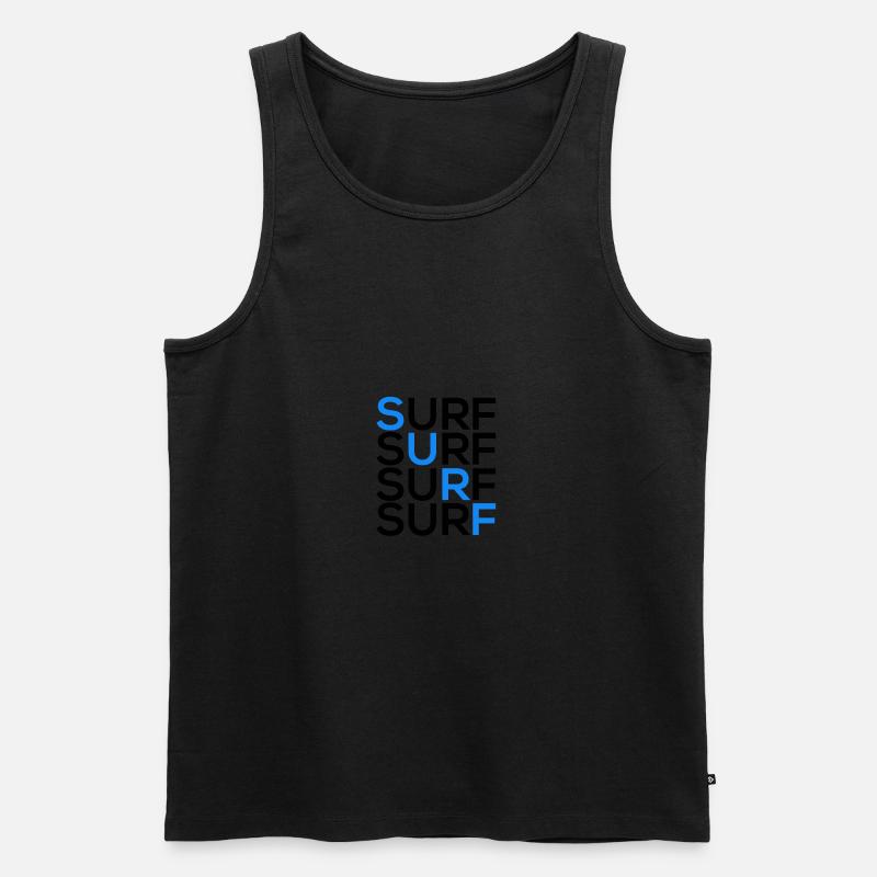SURF SURF SURF SURF - Männer Premium Bio Tank Top - Schwarz