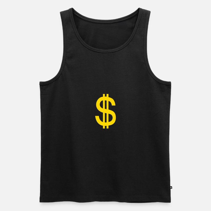 Dollar - Männer Premium Bio Tank Top - Schwarz