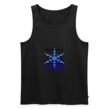 Waldviertler Kälteskala - Männer Premium Bio Tank Top - Schwarz - Vorne - AI Model Male 178 light (178cm)