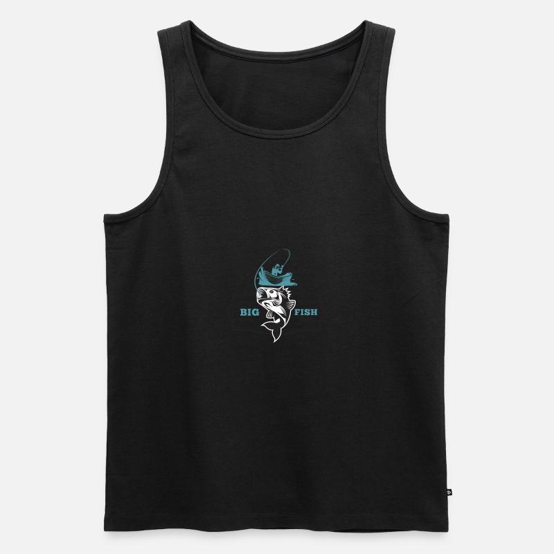 BIG FISH - Männer Premium Bio Tank Top - Schwarz