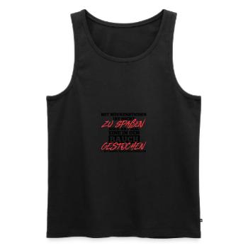 Mit Mückenstichen ist nicht zu spaßen - Männer Premium Bio Tank Top - Schwarz - Vorne - AI Model Male 178 light (178cm)