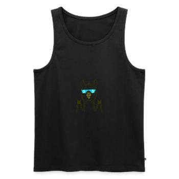 lama - Men's Premium Organic Tank Top - black - Front - Michal (187cm)