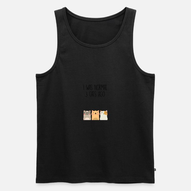 I was normal 3 cats ago - Männer Premium Bio Tank Top - Schwarz