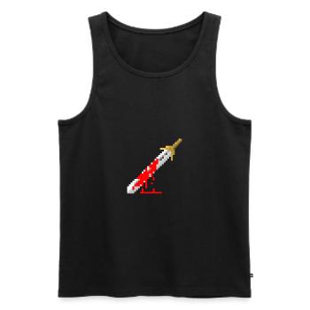 Retro Schwert - blutig - Männer Premium Bio Tank Top - Schwarz - Vorne - Michal (187cm)