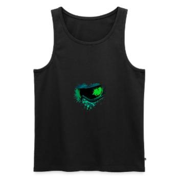 Paintball Splatter Fleck Splash Spritzer Herz - Männer Premium Bio Tank Top - Schwarz - Vorne - Michal (187cm)