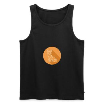 fuchs - Männer Premium Bio Tank Top - Schwarz - Vorne - AI Model Male 178 light (178cm)