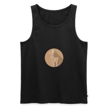 cerf - Débardeur bio Premium Homme - noir - Devant - Michal (187cm)