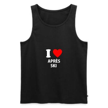 Love Apres Ski Mountains Snow Ski Lift Shirt Gift - Men's Premium Organic Tank Top - black - Front - Michal (187cm)