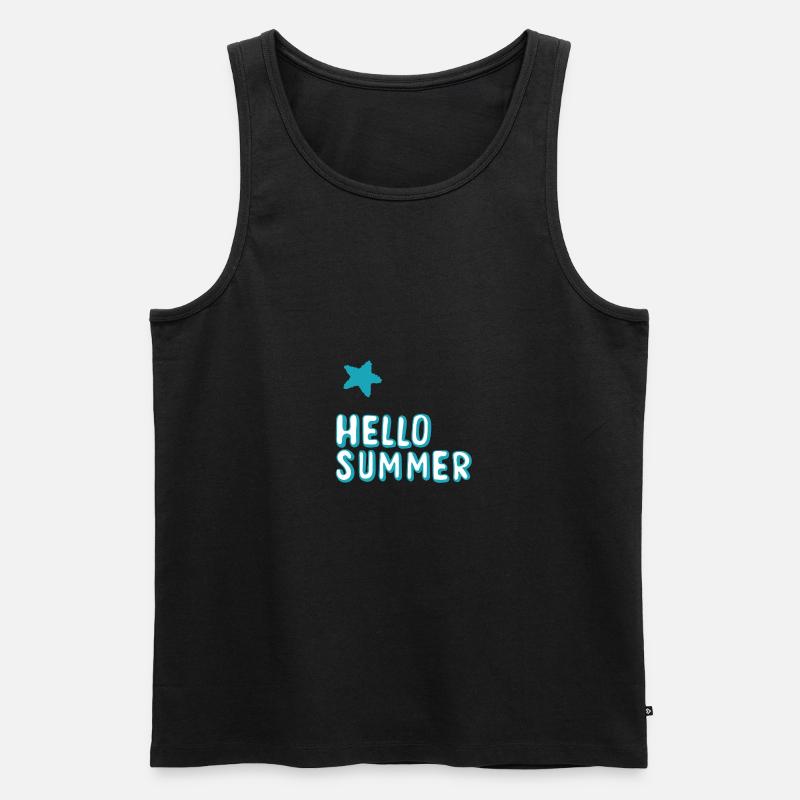 Hello Summer - Männer Premium Bio Tank Top - Schwarz