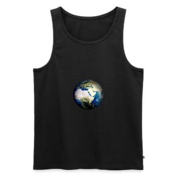 Planet Earth - Men's Premium Organic Tank Top - black - Front - AI Model Male 178 light (178cm)