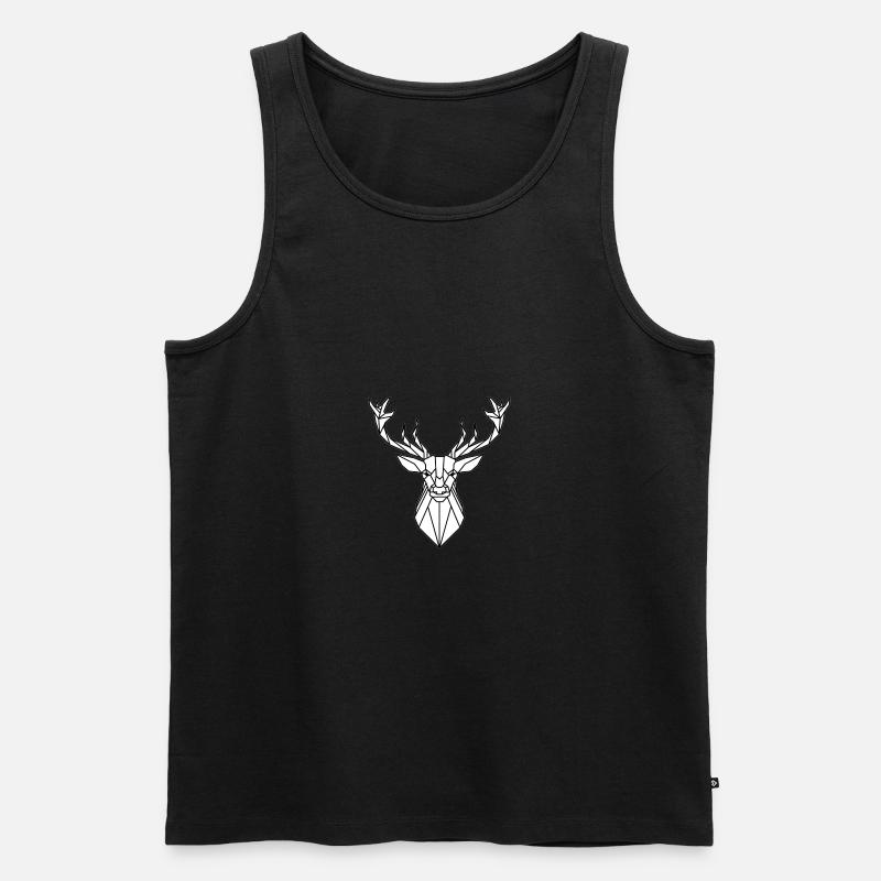 Schlichtes Hirschkopf Design - Männer Premium Bio Tank Top - Schwarz