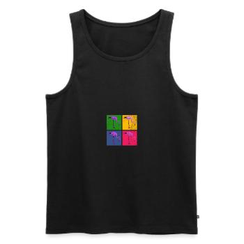 Flamingo - Männer Premium Bio Tank Top - Schwarz - Vorne - Michal (187cm)