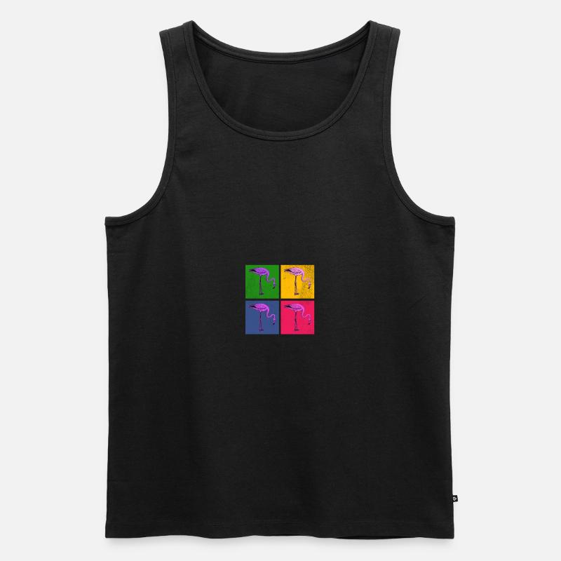Flamingo - Männer Premium Bio Tank Top - Schwarz