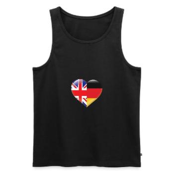 Heart Flag England Germany German Gift - Men's Premium Organic Tank Top - black - Front - AI Model Male 178 light (178cm)