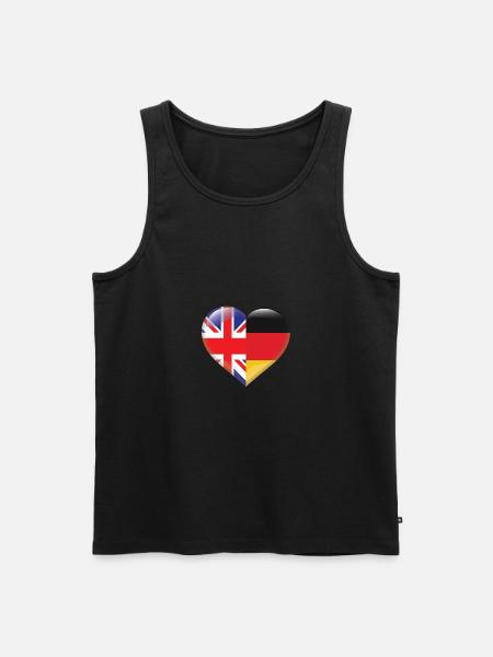 Bandera del corazón Inglaterra Alemania Regalo alemán - Camiseta de tirantes ecológica prémium para hombre - negro