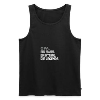 Opa - Ein Mann - Ein Mythos - Eine Legende - Männer Premium Bio Tank Top - Schwarz - Vorne - Michal (187cm)