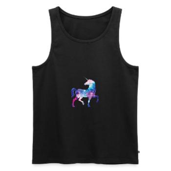 Galaxy licorne - Débardeur bio Premium Homme - noir - Devant - Michal (187cm)