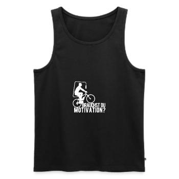 Fahrrad Spruch Spass lustig Fahrradfahren Bier - Männer Premium Bio Tank Top - Schwarz - Vorne - AI Model Male 178 light (178cm)