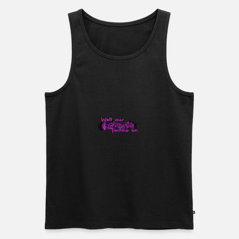 Welt aus Techno an Schriftzug - Männer Premium Bio Tank Top - Schwarz