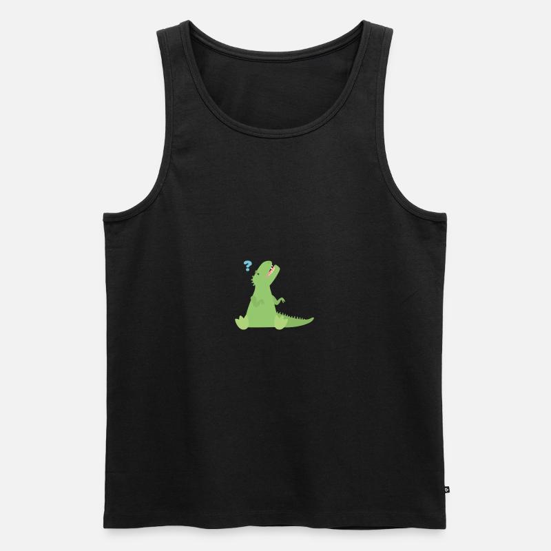 T Rex Points d’interrogation - Débardeur bio Premium Homme - noir