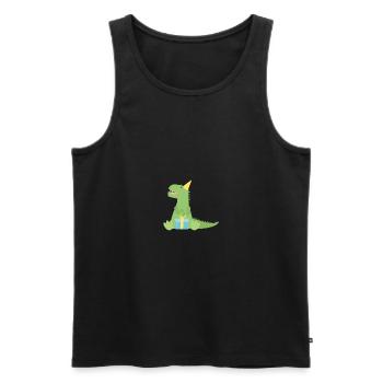 T Rex cadeau d’anniversaire - Débardeur bio Premium Homme - noir - Devant - AI Model Male 178 light (178cm)