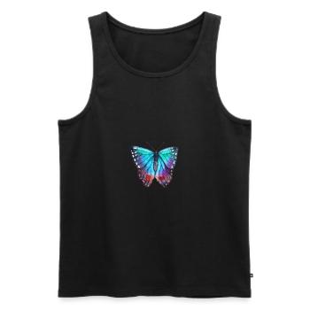 Blue butterfly - Men's Premium Organic Tank Top - black - Front - AI Model Male 178 light (178cm)