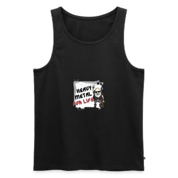 Heavy Metal pour la vie - Débardeur bio Premium Homme - noir - Devant - Michal (187cm)