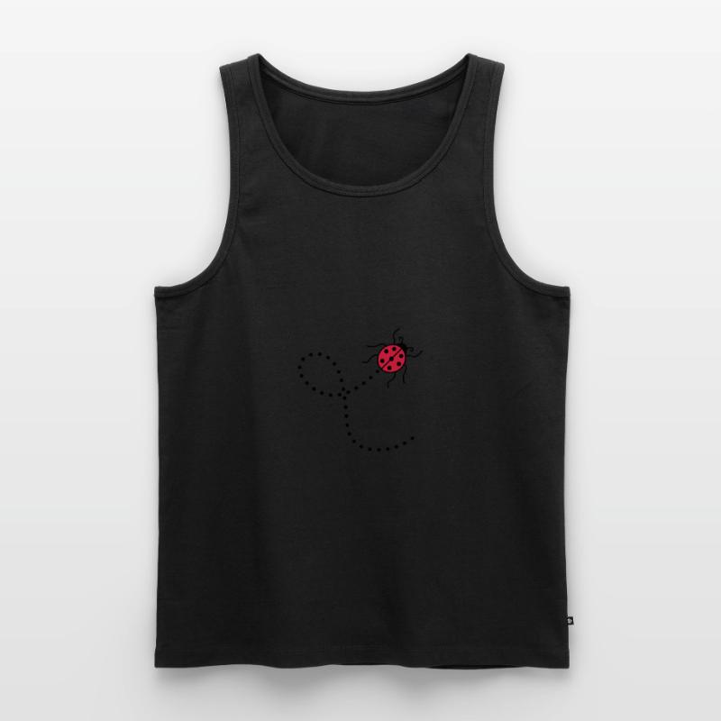 line dashed path path ladybug small sues Men's Premium Organic Tank Top