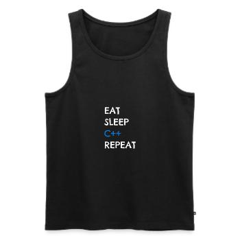 C++ - Männer Premium Bio Tank Top - Schwarz - Vorne - Michal (187cm)
