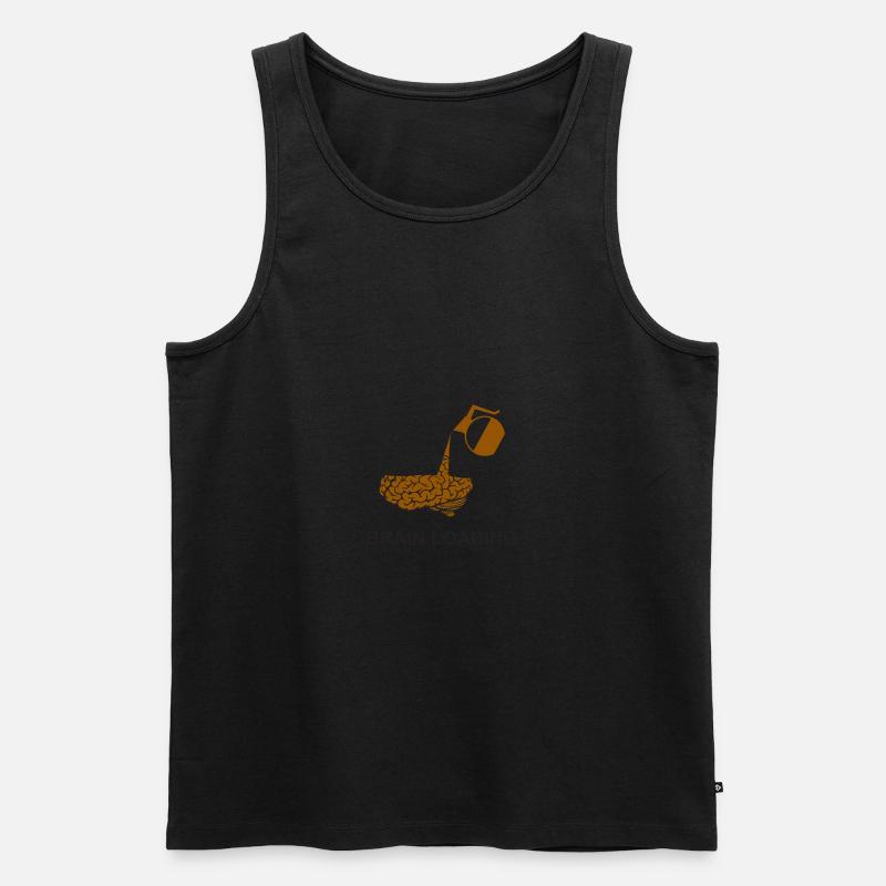 Brain loading by coffee - Männer Premium Bio Tank Top - Schwarz