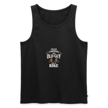 Cycling Never Underestimate An Old Guy On A Bike - Men's Premium Organic Tank Top - black - Front - AI Model Male 178 light (178cm)