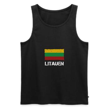 Litauen - Männer Premium Bio Tank Top - Schwarz - Vorne - AI Model Male 178 light (178cm)