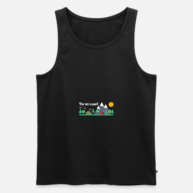 Yes we camp - Männer Premium Bio Tank Top - Schwarz