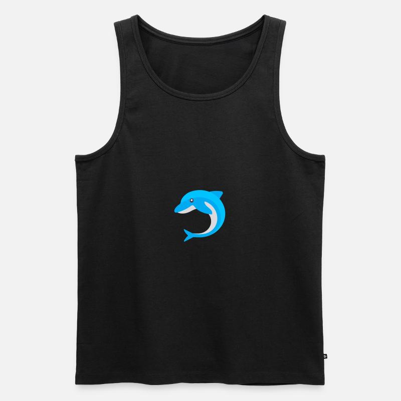 blauer Delphin - Männer Premium Bio Tank Top - Schwarz