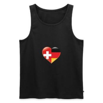 coeur drapeau Suisse Suisse Cadeau Suisse - Débardeur bio Premium Homme - noir - Devant - Michal (187cm)