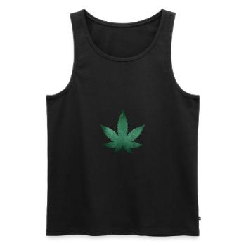 WEED HANFBLATT - Männer Premium Bio Tank Top - Schwarz - Vorne - AI Model Male 178 light (178cm)
