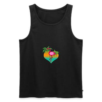 Flamingo in the water - Men's Premium Organic Tank Top - black - Front - AI Model Male 178 light (178cm)
