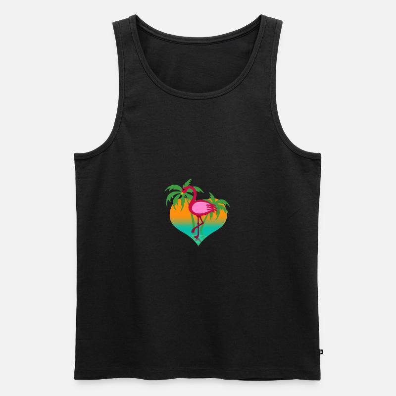 Flamingo im Wasser - Männer Premium Bio Tank Top - Schwarz