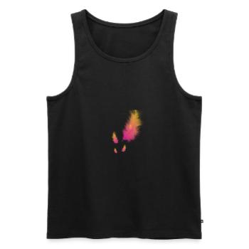 feather - Men's Premium Organic Tank Top - black - Front - AI Model Male 178 light (178cm)