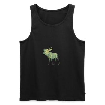 Moose in the forest - Men's Premium Organic Tank Top - black - Front - Michal (187cm)