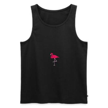 Pink Flamingo - Männer Premium Bio Tank Top - Schwarz - Vorne - Michal (187cm)