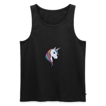 lorey.w "little unicorn", girl, schoolchild - Men's Premium Organic Tank Top - black - Front - Michal (187cm)