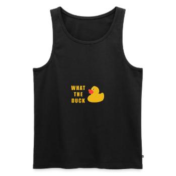 what the duck - Männer Premium Bio Tank Top - Schwarz - Vorne - Michal (187cm)