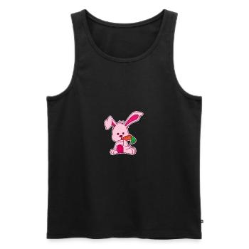 Flat design rabbit loves carrot pink sweet - Men's Premium Organic Tank Top - black - Front - AI Model Male 178 light (178cm)