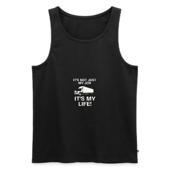 LKW Lastkraftwagen Truckers Shirt Geschenk - Männer Premium Bio Tank Top - Schwarz - Vorne - Michal (187cm)