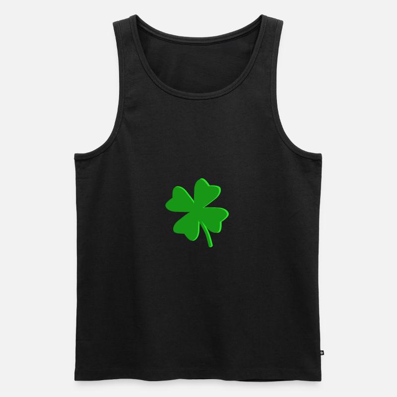 Vierblättriges Kleeblatt - Männer Premium Bio Tank Top - Schwarz
