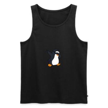 Funny Penguin Dabbing Penguin Dab Gift - Men's Premium Organic Tank Top - black - Front - AI Model Male 178 light (178cm)