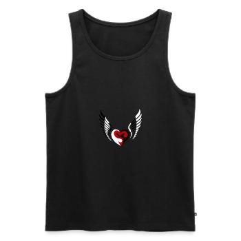 Wings Heart Black White - Men's Premium Organic Tank Top - black - Front - AI Model Male 178 light (178cm)